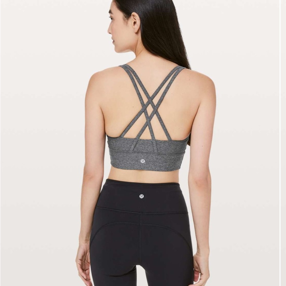 Lululemon Energy Bra long line heathered black | size 10